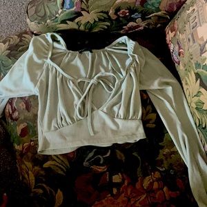 Sage green Nasty Gal crop top